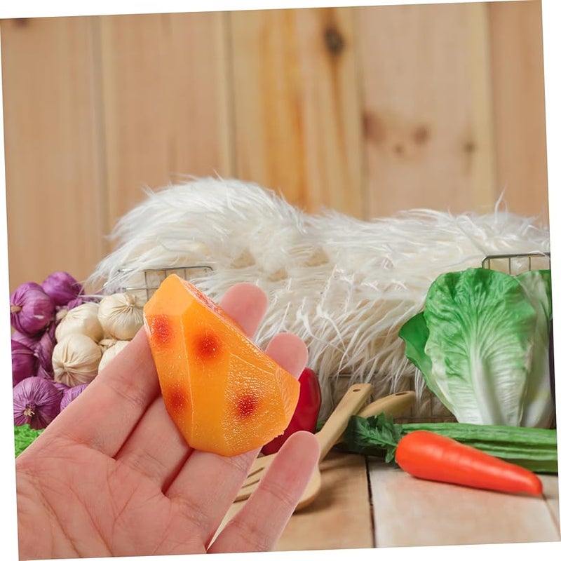 VICASKY 6pcs Realistic Fake Potato Chunks Kitchen Decor Props Brightly Colored - Image 5